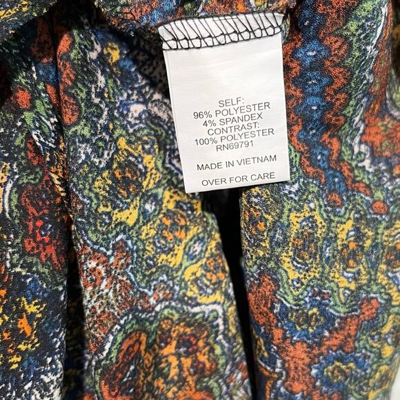 Anthropologie Fig & Flower 3/4 Sleeve Midi Dress Size Large Petite Bow Detail - Picture 8 of 10